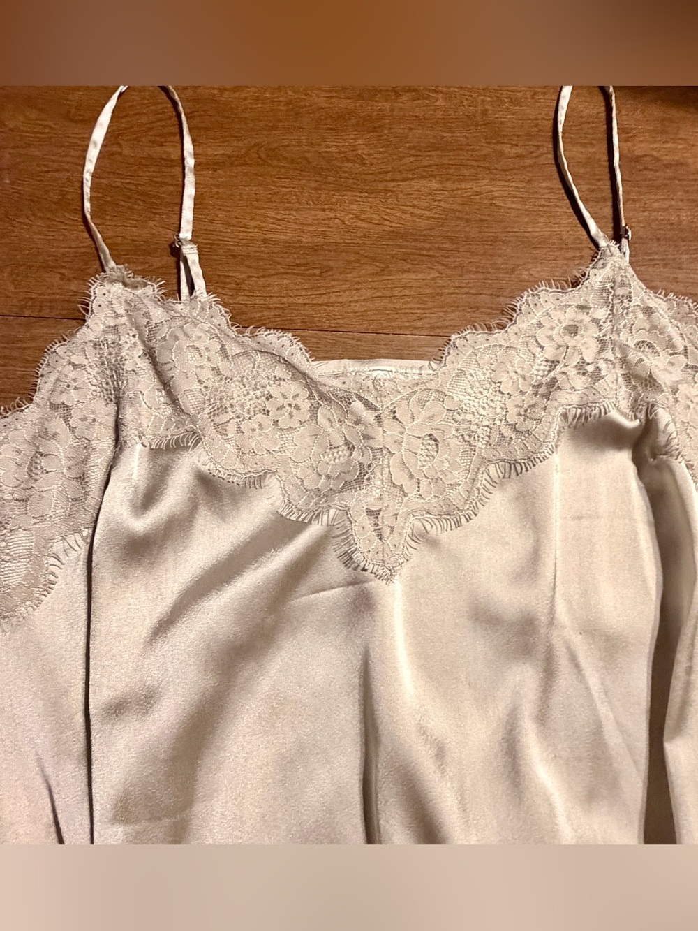 Abercrombie & Fitch Satin Lace Trim Camisole Bodysuit Cream M One Piece VTG Y2K